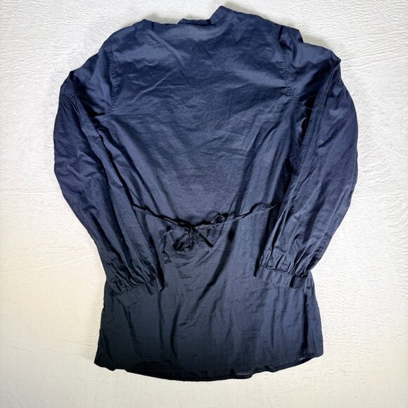 CONVERSE ONE‎ STAR Blouse Womens Medium Top Long Sleeve Black Tie Back - Picture 3 of 6